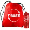 Custom Branded Bottle in Non-woven Drawstring Backpack Kit