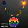 Bright Beads Rainbow Party Necklace with Medallion