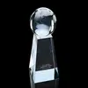 5" Custom Globe Logo Award - Brunswick Crystal Trophy