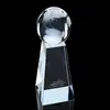 5" Custom Globe Logo Award - Brunswick Crystal Trophy