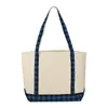 Custom Buffalo Plaid Cotton Boat Tote - 18oz