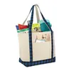 Custom Buffalo Plaid Cotton Boat Tote - 18oz