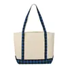 Custom Buffalo Plaid Cotton Boat Tote - 18oz