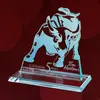 Jade Glass Custom Bull Trophy - Finance Excellence Award