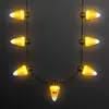 Candy Corn Lights Halloween Necklace