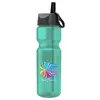 CustomLogo Bottle - 28 oz. Transparent with Ring Straw Lid