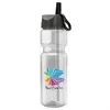 CustomLogo Bottle - 28 oz. Transparent with Ring Straw Lid