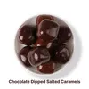 Chocolate Dipped Salted Caramels in a Jar