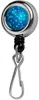 Chrome ID Badge Reel Metal J Hook & Bull Dog Clip Back