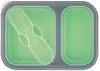 Collapsible 2-Section Food Container With Dual Utensil