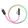 Compact Three-In-One Rainbow-Colored Braided Charging Cord