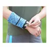 Custom Heathered Wrist Band with Pocket - Cooling