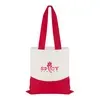 Cotton Colored Accent Flat Tote Bag