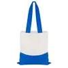 Cotton Colored Accent Flat Tote Bag