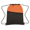 Crosshatch Two-Tone Non-Woven Drawstring Bag