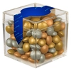 Cube Shaped Acrylic Container W/ Metallic Chocolate Littles