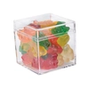 Cube Shaped Acrylic Container With Gummy Bears