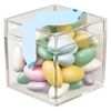 Cube Shaped Acrylic Container With Jordan Almonds