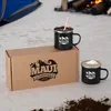 Custom 16 Oz. Enamel Camping Mug Gift Set – Two Speckled Mugs in Eco Box