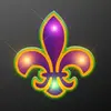 Mardi Gras Fleur De Lis Blinking LED Pin