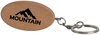 Imprinted Oval Wooden Keyring