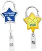 Star Badge Reel with Carabiner (Yellow & White Color)