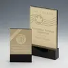 Custom Etched Brass Award with Black Acrylic Mount