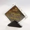 Elegant Custom Fused Art Glass Award with Ebony Stonecast Base