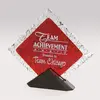 Elegant Custom Fused Art Glass Award with Ebony Stonecast Base