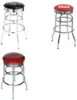 Double Chrome Ring Bar Stool with Seat Logo