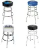 Double Ring Swivel Bar Stool with Chrome Frame