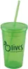 Double Wall Insulated Travel Tumbler with Snap-On Lid - 16 oz.