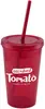 Double Wall Insulated Travel Tumbler with Snap-On Lid - 16 oz.