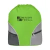Drawstring Backpack w/ Mesh Pockt & Zipper