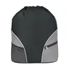 Drawstring Backpack w/ Mesh Pockt & Zipper