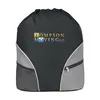 Drawstring Backpack w/ Mesh Pockt & Zipper