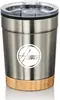 Eduardo 12oz Double-Wall Tumbler with Sliding Lid & Bamboo Base