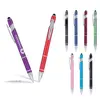 Ellipse Stylus Click Pen with Textured Grip & Chrome Metal Clip