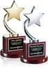 Custom Star Recognition Award with Rosewood Base for Corporate Appreciation