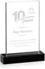 Clear Rectangular Crystal Award with Black Base