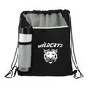 Custom Flare Drawstring Bag with Front Pocket and Water Bottle Pocket