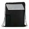 Custom Flare Drawstring Bag with Front Pocket and Water Bottle Pocket