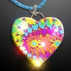 Flashing Tie Dye Heart Necklace