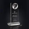 Global Recognition Crystal Obelisk with Etched Hemisphere