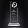 Global Recognition Crystal Obelisk with Etched Hemisphere