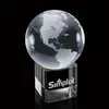 Custom 3D Globe Crystal Award - Corporate Trophy for Recognition & Achievement