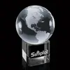 Custom 3D Globe Crystal Award - Corporate Trophy for Recognition & Achievement