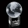 Custom 3D Globe Crystal Award - Corporate Trophy for Recognition & Achievement