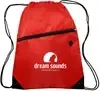 Custom Globe Trotter Drawstring Backpack - 210D Polyester with Front Pocket