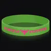 Glow in the Dark Printed 1/2" Inch Custom Silicone Wristband